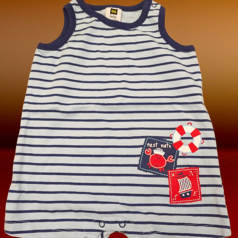 #1115 crab romper 4-6 months